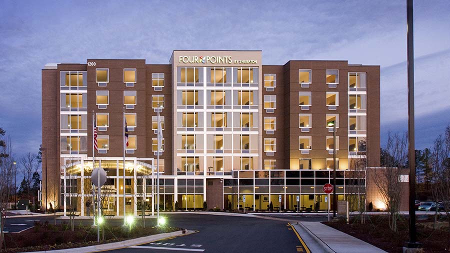 Main building of the Sheraton Four Points in Durham NC